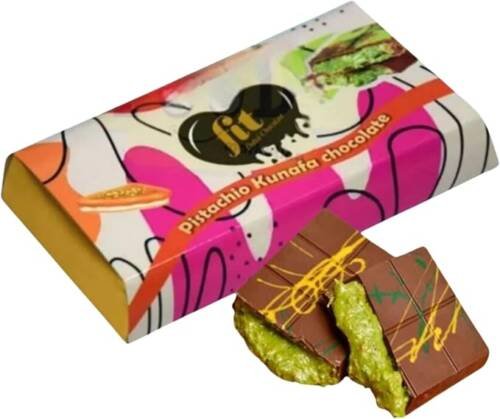 Fit Dubai Chocolate Bar Pistachio Kunafa Fit Chocolate Sweets Treat 200g