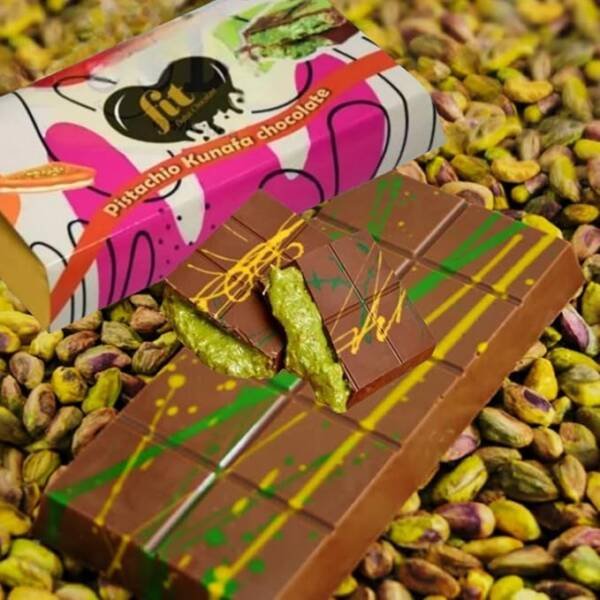 Fit Dubai Chocolate Bar Pistachio Kunafa Fit Chocolate Sweets Treat 200g - Image 7