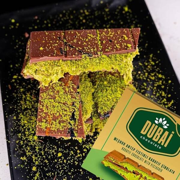 Dubai Chocolate Bar with Kadayif and Pistachio Cream 80g Dubai Kunefe knafeh Chocolate Small Gifts for Snack Treats Kids Family & Friend - Image 5