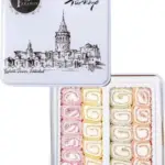 Turkish Delight Halal Sweets Snacks, Rolled Fruit Aroma Lokum Tin Gift Box, Rolled Fruit Mixed Aroma 500g