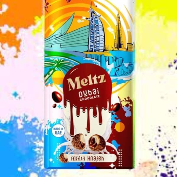 Meltz Dubai Knafeh MilkChocolate Bar , Lotus 200g