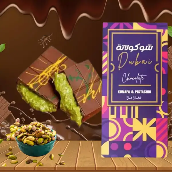 Dubai Chocolate Bar Pistachio Cream Kunafa 200g - Image 4