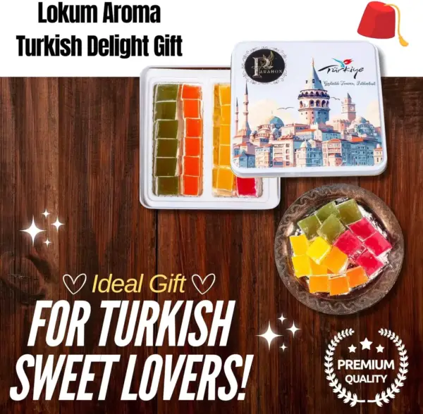 Turkish Delight Halal Sweets Snacks, Lokum Mixed Fruit Aroma 500g - Image 5