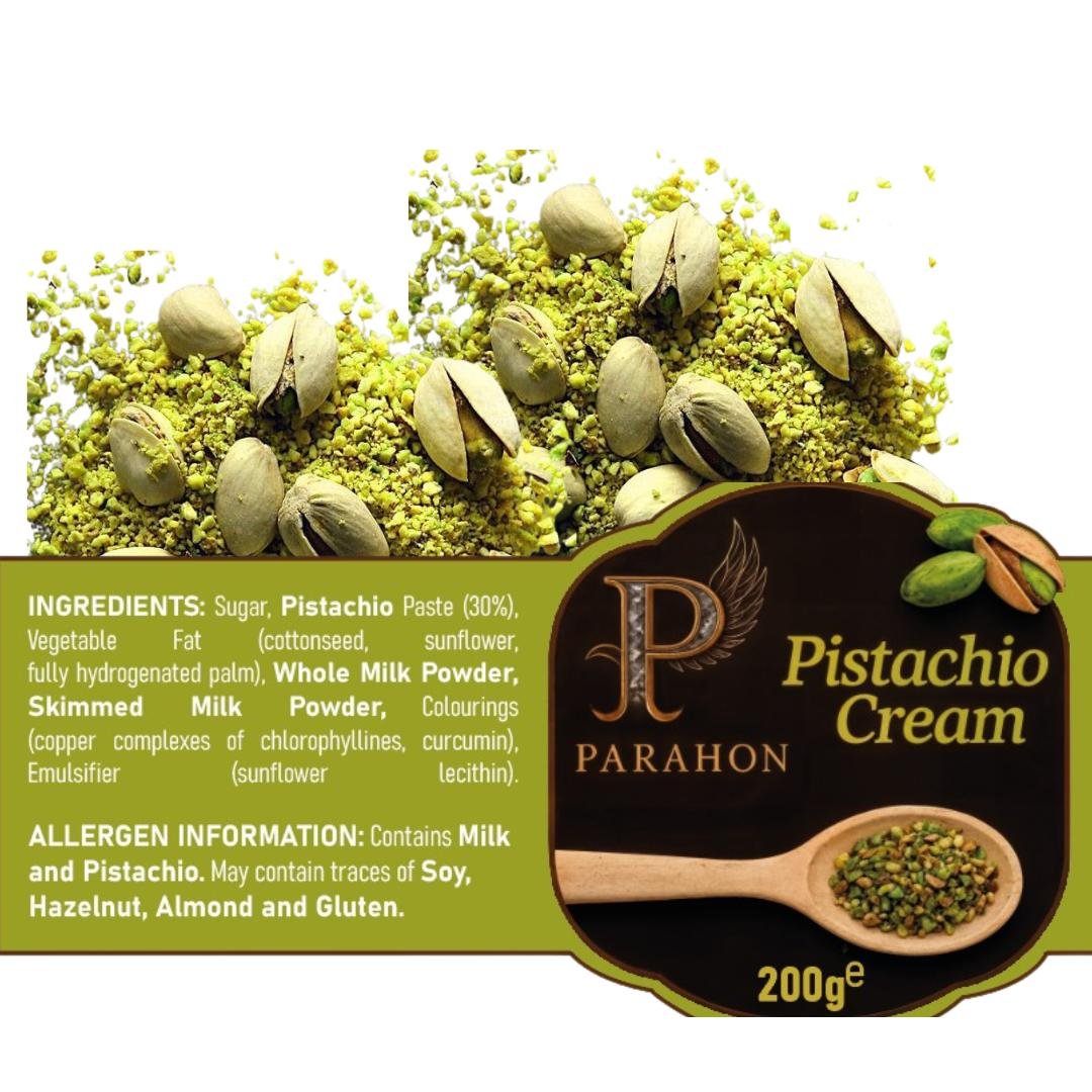 Parahon Premium Pistachio Cream Spread 200g - Sweet Gourmet Paste for Desserts - Pistachio Dubai Chocolate - Artisanal, Sweet & Velvety - Pistachio Grains Rich - Image 2
