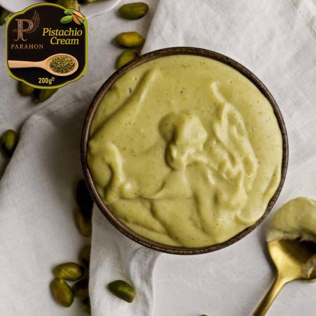 Parahon Premium Pistachio Cream Spread 200g - Sweet Gourmet Paste for Desserts - Pistachio Dubai Chocolate - Artisanal, Sweet & Velvety - Pistachio Grains Rich - Image 3