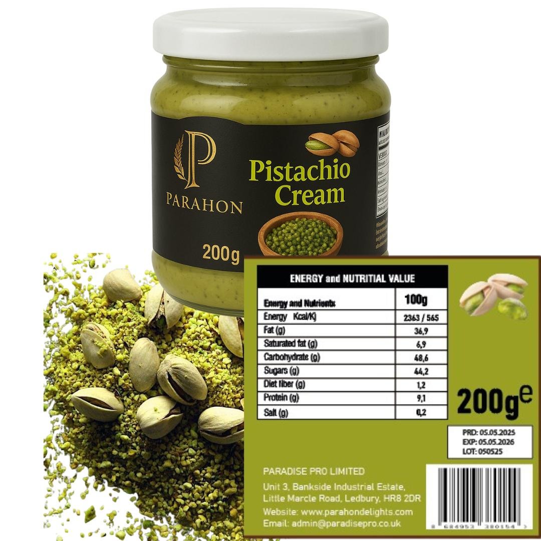 Parahon Premium Pistachio Cream Spread 200g - Sweet Gourmet Paste for Desserts - Pistachio Dubai Chocolate - Artisanal, Sweet & Velvety - Pistachio Grains Rich - Image 7